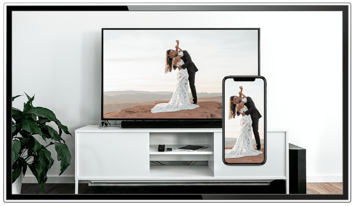 picture phone to tv wedding image tv frame pixo app
